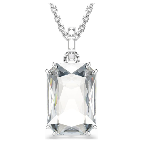 Millenia pendant Octagon cut, White, Rhodium plated