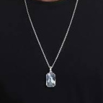 Millenia pendant Octagon cut, White, Rhodium plated