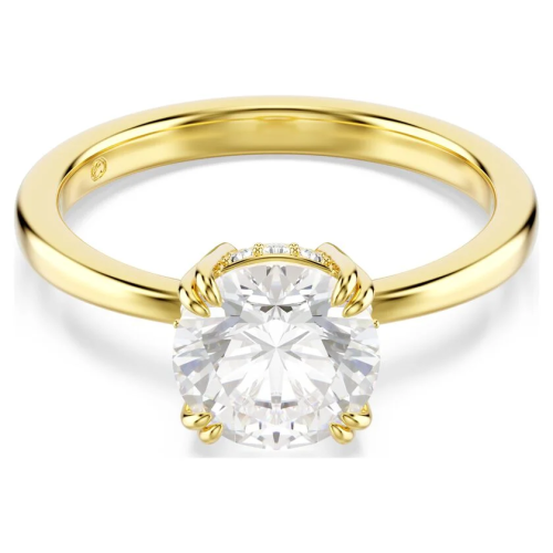 Stilla Attract cocktail ring Round cut, White, Gold-tone plated