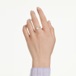 Stilla Attract cocktail ring Round cut, White, Gold-tone plated