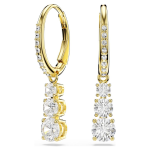 Stilla Attract hoop earrings Round cut, White, Gold-tone plated