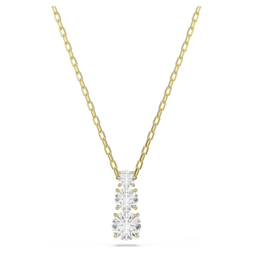 Stilla Attract pendant Round cut, White, Gold-tone plated