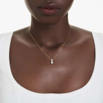 Stilla Attract pendant Round cut, White, Gold-tone plated