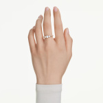 Stilla Attract ring Round cut, White, Gold-tone plated