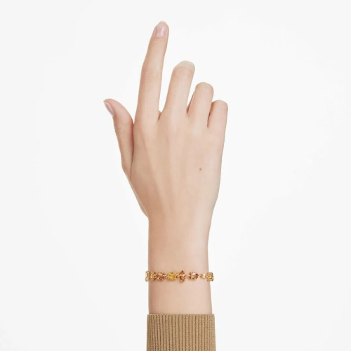 Gema bracelet Mixed cuts, Yellow, Gold-tone plated