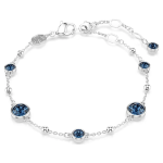 Imber bracelet Round cut, Blue, Rhodium plated