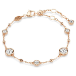 Imber bracelet Round cut, White, Rose gold-tone plated