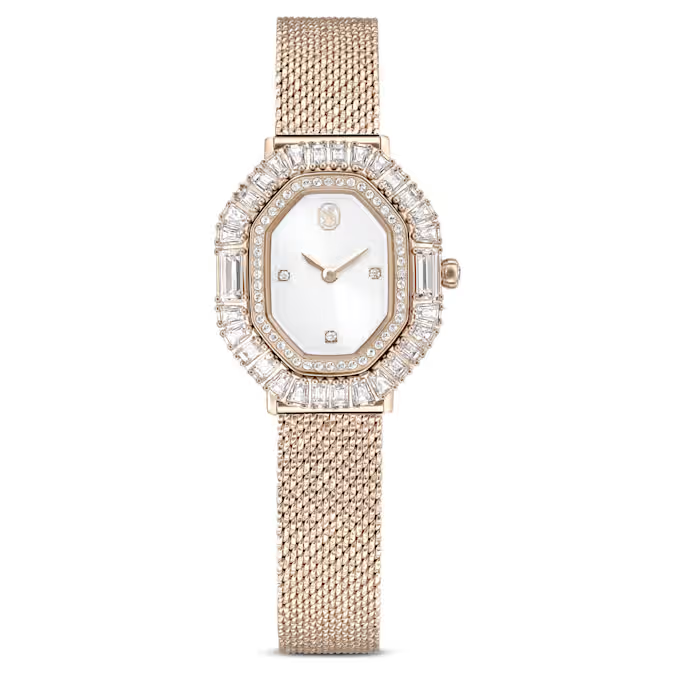 Matrix Octagon watch Metal bracelet, Gold tone, Champagne gold-tone finish