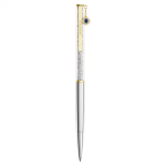 Crystalline Silk ballpoint pen Evil eye, Gold tone, Mixed metal finish