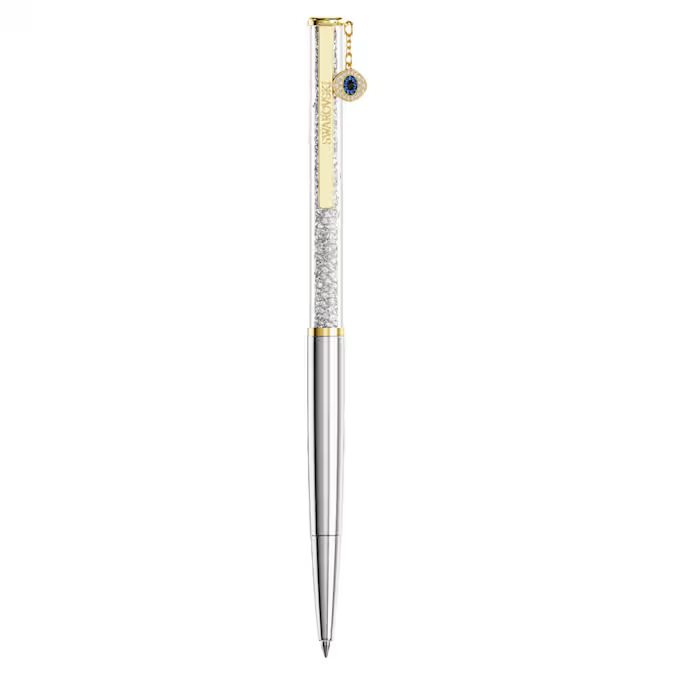 Crystalline Silk ballpoint pen Evil eye, Gold tone, Mixed metal finish