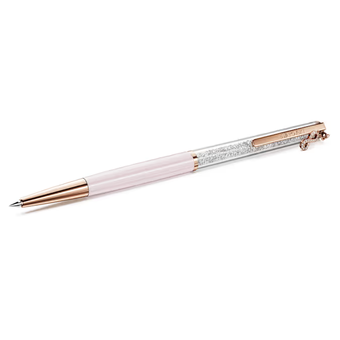 Crystalline Silk ballpoint pen Infinity, Pink lacquered, Rose gold-tone plated