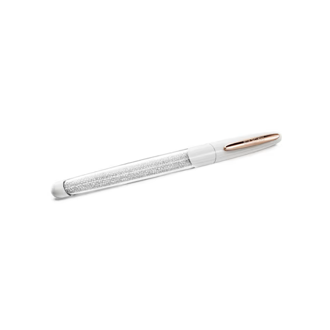 Crystalline Nova rollerball pen White, Rose gold-tone plated
