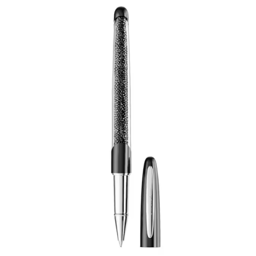Crystalline Nova rollerball pen Black, Chrome plated