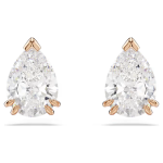 Stilla stud earrings Pear cut, White, Rose gold-tone plated