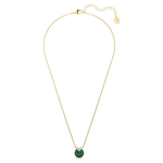 Bella V pendant Round cut, Green, Gold-tone plated