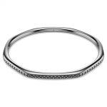 Dextera bangle Octagon shape, Round cut, White, Ruthenium plated