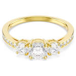 Stilla Attract ring Round cut, White, Gold-tone plated