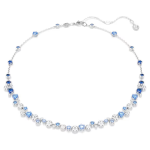 Constella necklace Mixed cuts, Blue, Rhodium plated