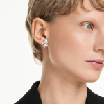 Constella stud earrings Mixed cuts, White, Rhodium plated