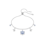 Magic bracelet Snowflake, Blue, Rhodium plated