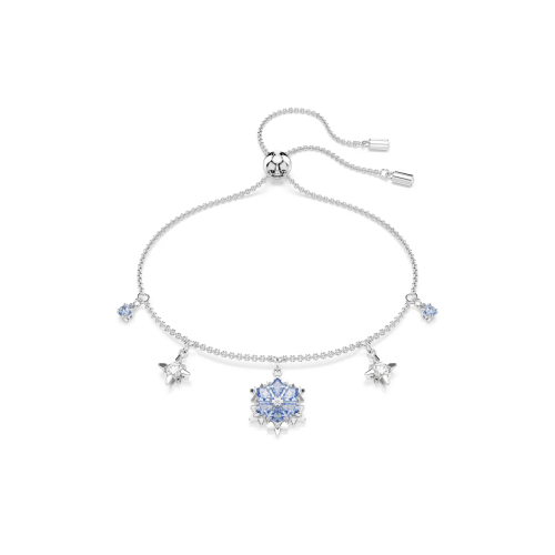 Magic bracelet Snowflake, Blue, Rhodium plated
