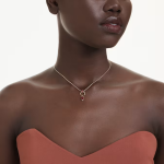 Mesmera pendant Pear cut, Red, Rhodium plated