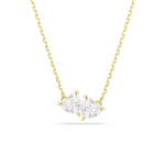Mesmera necklace Heart, White,Gold-tone plated