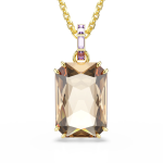 Millenia pendant, Octagon cut, Caramel, Gold-tone plated