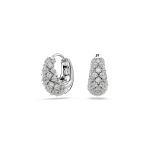 Sublima earrings White, Rhodium plated