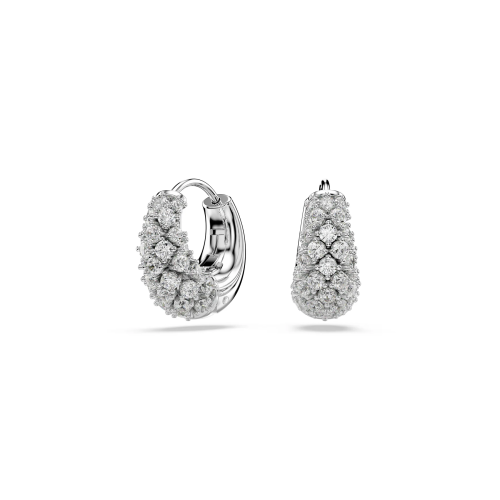 Sublima earrings White, Rhodium plated