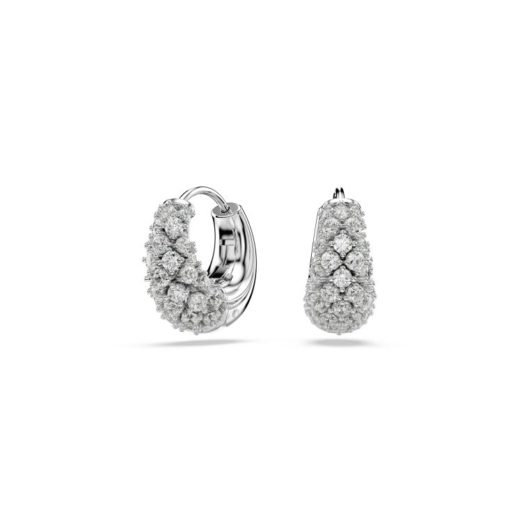 Sublima earrings White, Rhodium plated
