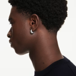 Sublima earrings White, Rhodium plated