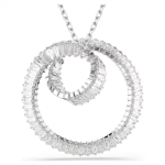 Matrix pendant Baguette cut, White, Rhodium plated