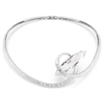 Matrix choker Baguette cut, White, Rhodium plated