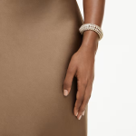 Idyllia bracelet Oval cut, White, Gold-tone plated