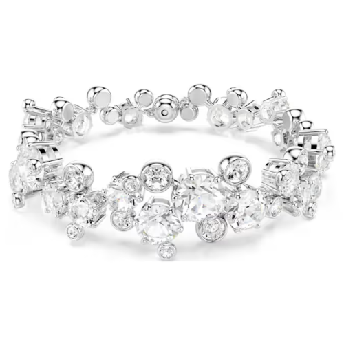 Constella bracelet Mixed cuts, White, Rhodium plated