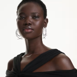 Matrix hoop earrings Mixed cuts, White, Rhodium plated