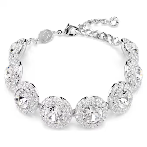 Una Angelic bracelet White, Rhodium plated