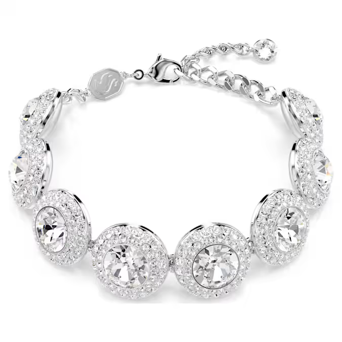 Una Angelic bracelet White, Rhodium plated