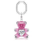 Teddy key ring Bear, Pink, Rhodium plated