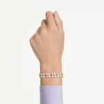 Mesmera bracelet Mixed cuts, White, Gold-tone plated