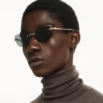 Sunglasses Pillow shape, SK7038, Gold tone