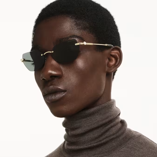 Sunglasses Pillow shape, SK7038, Gold tone