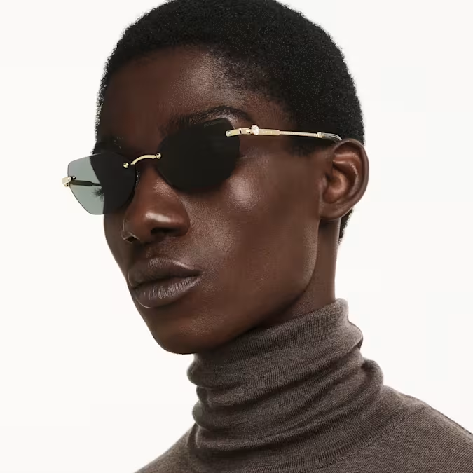 Sunglasses Pillow shape, SK7038, Gold tone