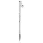 Crystalline ballpoint pen White, White lacquered, Chrome plated