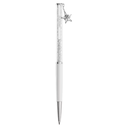 Crystalline ballpoint pen White, White lacquered, Chrome plated