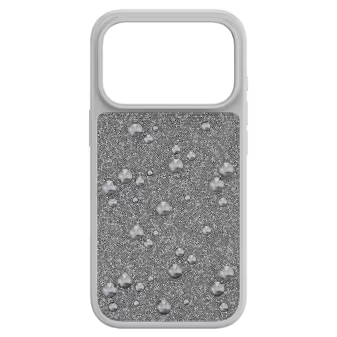 High smartphone case Flat Back crystals, iPhone® 17 Pro, Silver tone