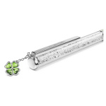 Crystalline ballpoint pen Clover, Green, Green lacquered, Chrome plated