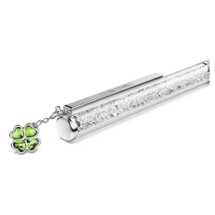 Crystalline ballpoint pen Clover, Green, Green lacquered, Chrome plated