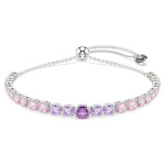 Matrix Tennis bracelet Gradient of round cuts, Multicolored, Rhodium plated